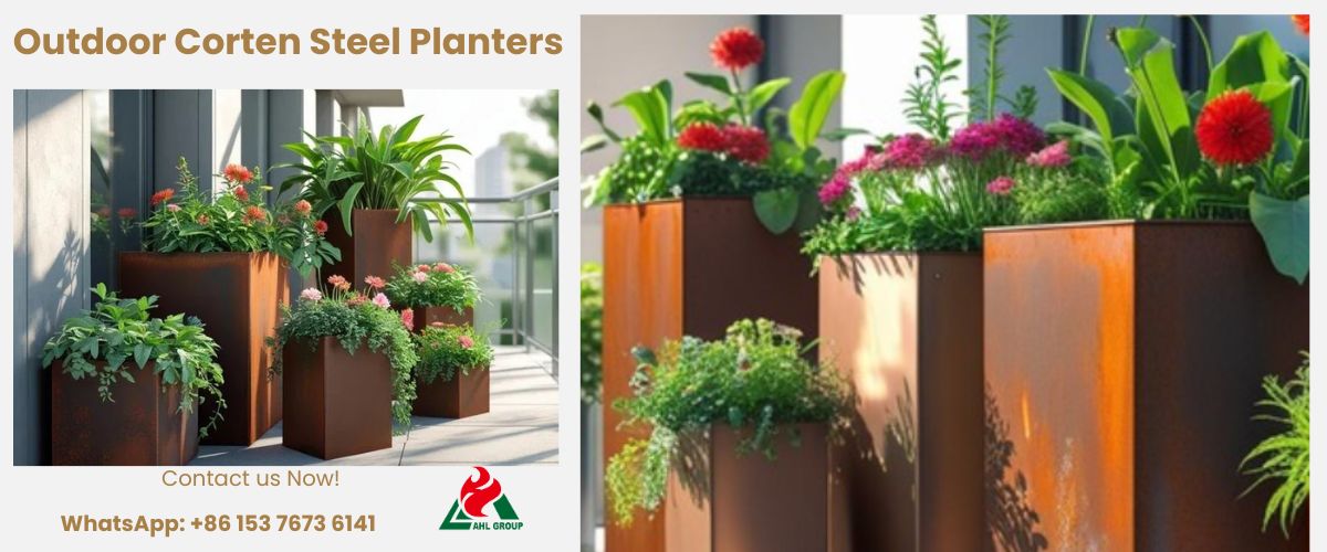 corten steel planters